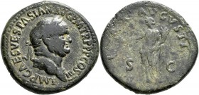 Vespasian (69 - 79): Æ-Sesterz, 27,36 g, Kampmann 20.74, dunkelbraune Patina, fast sehr schön.
 [differenzbesteuert]