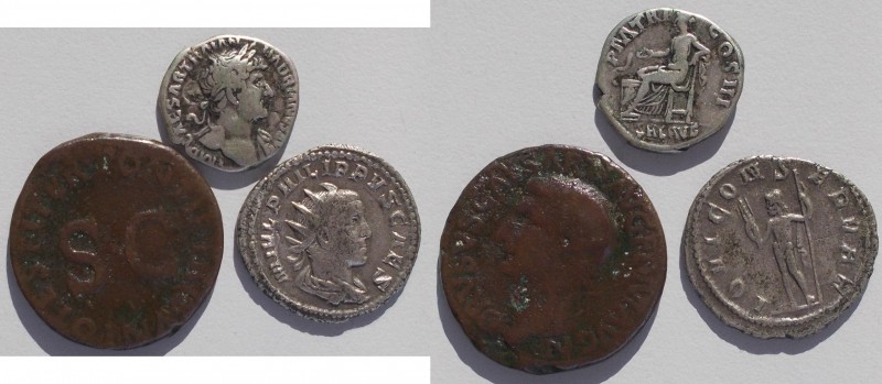 Römische Kaiserzeit: Kleines Lot 3 römische Münzen: Antoninian vom Philippus II....