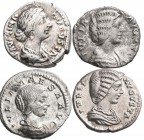 Antike: Lot 8 AR Denare, mit Darstellungen weiblicher Herrscher/Gattinnen Römischer Kaiser, sehr schön, sehr schön-vorzüglich.
 [differenzbesteuert]...