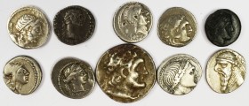Antike: Gemischtes Lot - 10 Münzen (9 x AR und 1 x AE), Griechische Münzen, Römische Republik und Römische Kaiserzeit, meist sehr schön.
 [differenzb...