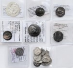 Antike: Kleines Konvolut von insgesamt 16 antiken griechischen und römischen Münzen, dabei 9 x AR Drachmen, Typ Alexander III.
 [differenzbesteuert]...