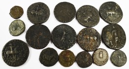 Antike: Lot 16 antike Bronzemünzen, unbestimmt, gekauft wie gesehen, keine spätere Reklamation möglich, bought as viewed, no return.
 [differenzbeste...