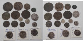 Islamische Münzen: Persien, Lot 17 nicht näher bestimmter Münzen, teils Silber.
 [differenzbesteuert]