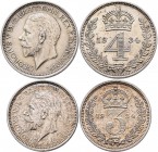 Großbritannien: Georg V. 1910-1936: Maundy Set 1,2,3,4 Pence 1934, Patina, leichte Kratzer, sehr schön - vorzüglich.
[differenzbesteuert]