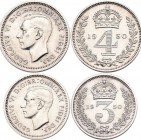 Großbritannien: Georg VI. 1936-1952: Maundy Set 1,2,3,4 Pence 1950, Kratzer, sehr schön - vorzüglich.
 [differenzbesteuert]