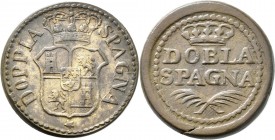 Italien: Münzgewichte o.J. (18. Jhd.), 4 Escudos oder 4 Reales, einseitig, Lot 2 Stück: Dobla Spagna zwischen einer Kronen und Palmzweig, 13,30 g, Dop...
