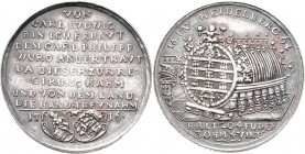 Altdeutschland und RDR bis 1800: Pfalz, Karl Philipp von Neuburg 1716-1742: Silbermedaille 1716, unsigniert (von Anton Cajet). Heidelberger Fassmedail...