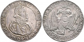 Haus Habsburg: Rudolf II. 1576-1612: Taler 1602 KB, Kremnitz. Davenport 3013, Voglh. 100 IV. 28,30 g, Doppelschlag, Randunebenheiten, feine Tönung, vo...