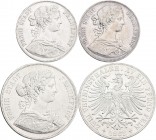 Frankfurt am Main: Freie Stadt: Lot 3 Münzen, dabei Doppeltaler (Zwei Vereinstaler) 1862, AKS 4, dazu 2 x Taler (1859 + 1860), AKS 8. Überwiegend sehr...