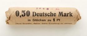 DDR: 1 Pfennig 1948 in Rolle zu 50 Münzen aus der Prägestätte A (Jaeger Nr. 1501). Alle Münzen sind in Stempelglanz-Erhaltung.
 [differenzbesteuert]...