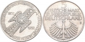 Bundesrepublik Deutschland 1948-2001: 5 DM 1952 D, Germanisches Museum, Jaeger 388. Kratzer, sehr schön.
 [differenzbesteuert]
