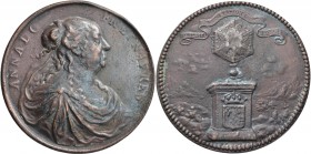 Medaillen alle Welt: Frankreich: Louis XIV. 1643-1715: Bronzegussmedaille 1644 (späterer Guss), unsigniert, von J. Warin auf die Regentschaft Annas vo...