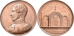 Medaillen alle Welt: Frankreich: Kupfer Medaille von Caque 1843: Erster Jahrestag des Todes des Herzoges (13. Juli 1842). Brustbild des Herzoges in Un...