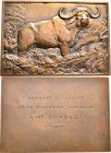 Medaillen alle Welt: Frankreich: Bronzeplakette o. J., (1942/1931) von Maurice Thenot (1893-1963), AV: Motiv ”Büffel”/ Rv: HOMMAGE DU COMITÉ/ DE LA QU...