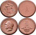 Medaillen Deutschland: Drittes Reich 1933-1945: Leipzig - Lot 3 Porzellanmedaillen der Porzellanmanufaktur Meissen, 2 x Medaille 1934, auf das 15jähri...