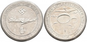 Medaillen Deutschland: Drittes Reich 1933-1945: Silber-Gußmedaille 1941, auf die Einnahme von Kreta vom 20.Mai - 1.Juni 1941, 49,3 mm, 54,3 g, sehr sc...