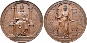 Medaillen Deutschland - Personen: Wilhelm I. 1861-1888: Bronzemedaille 1877 von Karl Schwenzer. Zur Erinnerung an den Einzug Kaiser Wilhelm I. in Stra...