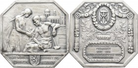 Medaillen Deutschland - Geographisch: Bayern: Oktonale versilberte Bronzemedaille o. J., (Poellath Schrobenhausen), FÜR LANGJÄHRIGE TREUE MITARBEIT VO...