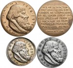 Medaillen Deutschland - Geographisch: Nürnberg: Lot 3 Medaillen 1976 von Veroi, auf den 400 Todestag von Hans Sachs, 2 x Silber und 1 x Bronze, 60 mm ...