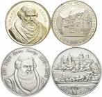 Medaillen Deutschland - Geographisch: Nürnberg: Lot 3 Stück, Silbermedaille 1894, von Lauer, auf den 400. Geburtstag von Hans Sachs, 49,06 g, Erlanger...