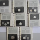 Alle Welt: 7 Alben voll mit 73 Münzen mit dem Thema ”Die Münzen zum 25. Jubiläum von Königin Elizabeth II”. Die Münzen sind in Kärtchen mit Beschreibu...