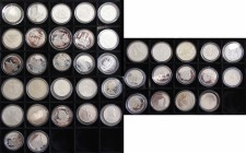 Alle Welt: Motivmünzen: Eine Holzbox mit insg. 41 Silbermünzen, dabei 15 x Schiffsmotiv, 14 x Tiermotiv, 12 x Sonstiges.
 [differenzbesteuert]
