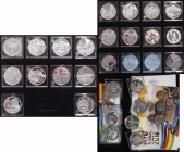 Alle Welt: Silber-Gedenkmünzen (30) zu den Olympischen Spielen in Rio 2016 / Brasilien. Dabei Reais Münzen aber auch ausländische Münzen mit dem Motiv...