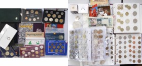 Alle Welt: Eine Sammlung an diversen Kursmünzensätzen und Münzen aus der ganzen Welt, dabei Italien, UdSSR, Frankreich, Kanada, Österreich u.a. Teils ...