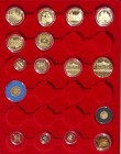 Europa: Eine Lindner Box voll mit Gold, dabei 6 x 100 Euro Goldmünzen der BRD (ohne Etui/Zertifikat), OZ Set aus Österreich mit 1 OZ, ½ OZ, 1/4 OZ und...