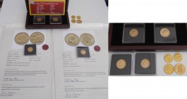 Europa: Lot 8 Goldmünzen, dabei: ½ und 1 Sovereign mit Georg V. in Gesamtetui, ½ Sovereign 1894 mit Victoria und 5 Rubel 1902 mit Zar Nikolaus II. mit...