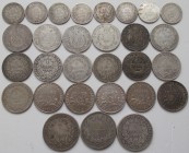 Frankreich: Kleines Lot 29 Silbermünzen aus Frankreich des 19. + 20. Jhd. Dabei 8 x 50 cent., 18 x 1 Franc sowie 3 x 2 Francs.
 [differenzbesteuert]