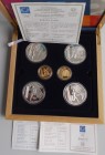 Griechenland: Olympische Spiele in Athen 2004: Set 4 x 10 Euro Silber Gedenkmünzen, jedes Motiv anders, dazu noch 2 x 100 Euro 2004 Goldmünzen (KM# 23...