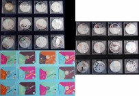 Großbritannien: Olympische Spiele London 2012: Eine Kassette mit 23 Silbermünzen, 1 Bimetallmünze in Gesamtholzkassette, dazu noch ein Folder (Sports ...