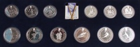 Norwegen: Olympische Spiele Lillehammer 1994: 6 x 50 Kronen sowie 6 x 100 Kronen Gedenkmünzen, augenscheinlich komplette Serie zur Olympiade 1994. All...