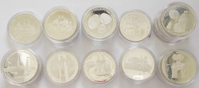 Sowjetunion: Sammlung 22 x diverse 3 Rubel Silbermünzen 1988 - 1991. 34,56 g 900/1000 Silber, teils mehrfach. Dabei Y#210 Architektur, Y#222 500 Jahre...