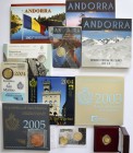 Euromünzen: Kleines Lot mit San Marino und Andorra, dabei KMS, Umlauf- und Gedenkmünzen.
 [differenzbesteuert]