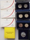 Italien: Kleines Lot Münzen Olymiade Turin / Torino 2006: 3 x 15€ Set (5€ + 10€) aus Italien sowie eine 10 Euro Gedenkmünze aus Spanien. Polierte Plat...