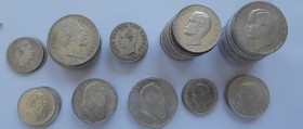 Bayern: Hübsche Sammlung von 63 Münzen aus Bayern: 2er (15x), 3er (25x) und 5er (23x) von Ludwig, Otto, Luitpold und Ludwig III. Verschiedene Jahrgäng...
