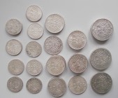 Hamburg: Lot 34 Münzen, dabei 11 x 2 Mark, 16 x 3 Mark und 7 x 5 Mark.
 [differenzbesteuert]