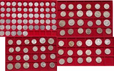 Weimarer Republik: Ein Koffer voll mit Münzen der Weimarer Republik, dabei über 60 Alu-Münzen (3 Mk, 200 Mk, 500 Mk) sowie über 80 Umlauf- und Gedenkm...