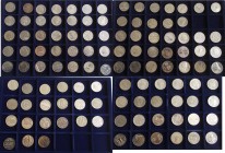 DDR: DDR fast komplett: 122 Gedenkmünzen der DDR angefangen mit 10 Mark Schinkel 1966 bis zur 20 Mark Brandenburger Tor. 47 x 5 Mark (Br. Tor 1971+198...