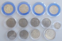 Bundesrepublik Deutschland 1948-2001: Kleines Lot 13 Münzen, dabei: 11 x 2 DM Ähren (2x D-J + F,G,J. Jaeger 386), 5 DM Fichte (J. 393), 50 Pfennig 195...