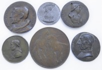 Medaillen alle Welt: Kleines Medaillen-Lot 6 Stück, Alfonso V. di Aragon 1396-1458, König von Neapel 1442-1458, Bronzegussmedaille von Cristoforo di G...