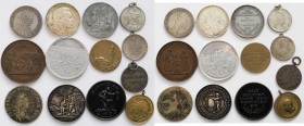 Medaillen Deutschland: Kleines Konvolut von 13 Medaillen, dabei Taufmedaille o. J. von L. Zimpel / Medaille 1847 von Risinger, zum 200jährigen Jubiläu...