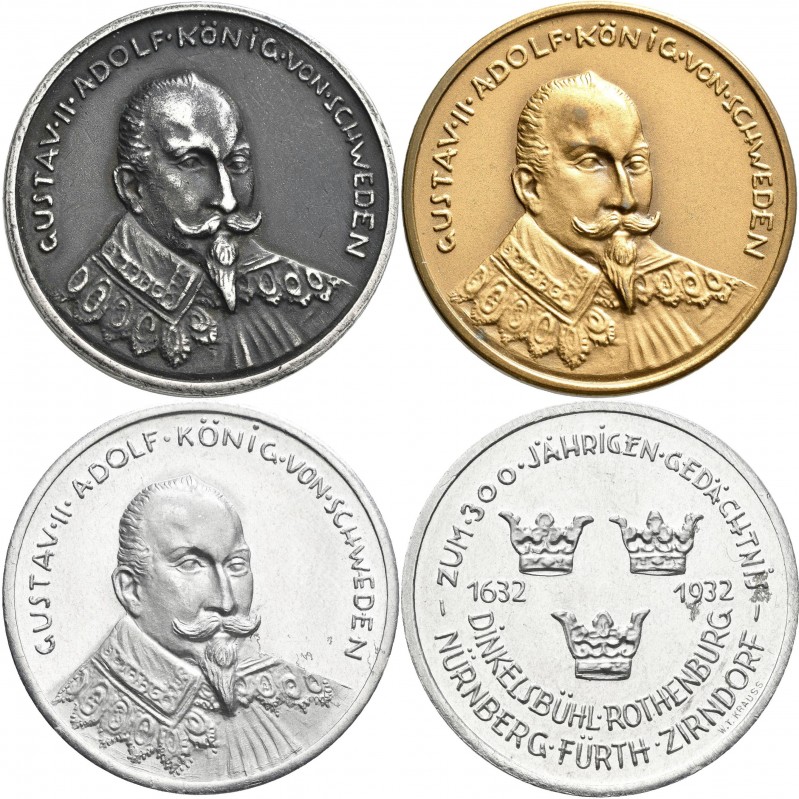 Medaillen Deutschland - Personen: Gustav Adolf, König von Schweden: Lot 3 Medail...