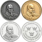 Medaillen Deutschland - Personen: Gustav Adolf, König von Schweden: Lot 3 Medaillen 1932 von W.T. Kauss auf die 300-Jahrfeier des Aufenthaltes von Gus...