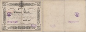 Alte Aktien / Wertpapiere: 1839, Leipziger Bank , GRÜNDER-Actie 250 Thaler. Sehr seltenes Stück mit dem Leipziger Wappen und schöner Randbordüre
 [di...