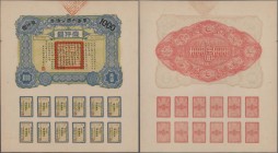 Alte Aktien / Wertpapiere: China: 1.000 Dollar Military Loan 1917, blau, Nr. 08344 mit 12 Kupons zu je 40 Dollar.
 [differenzbesteuert]