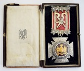 Varia, Sonstiges: United Ancient Order of Druids - Vereinigte Alte Druidenorden: Abzeichen im Form eines Ritterkreuzes (55 x 55 mm) mit vergoldeten Wa...