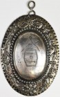 Varia, Sonstiges: Dekorative Freimaurer Plakette mit Zirkel und Fass, darunter Gravur C.A. Beckmann 1832. 20,0 g.
 [differenzbesteuert]